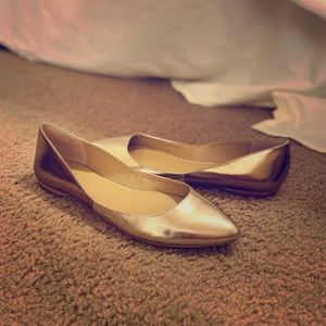 Ann Taylor silver/gold flats